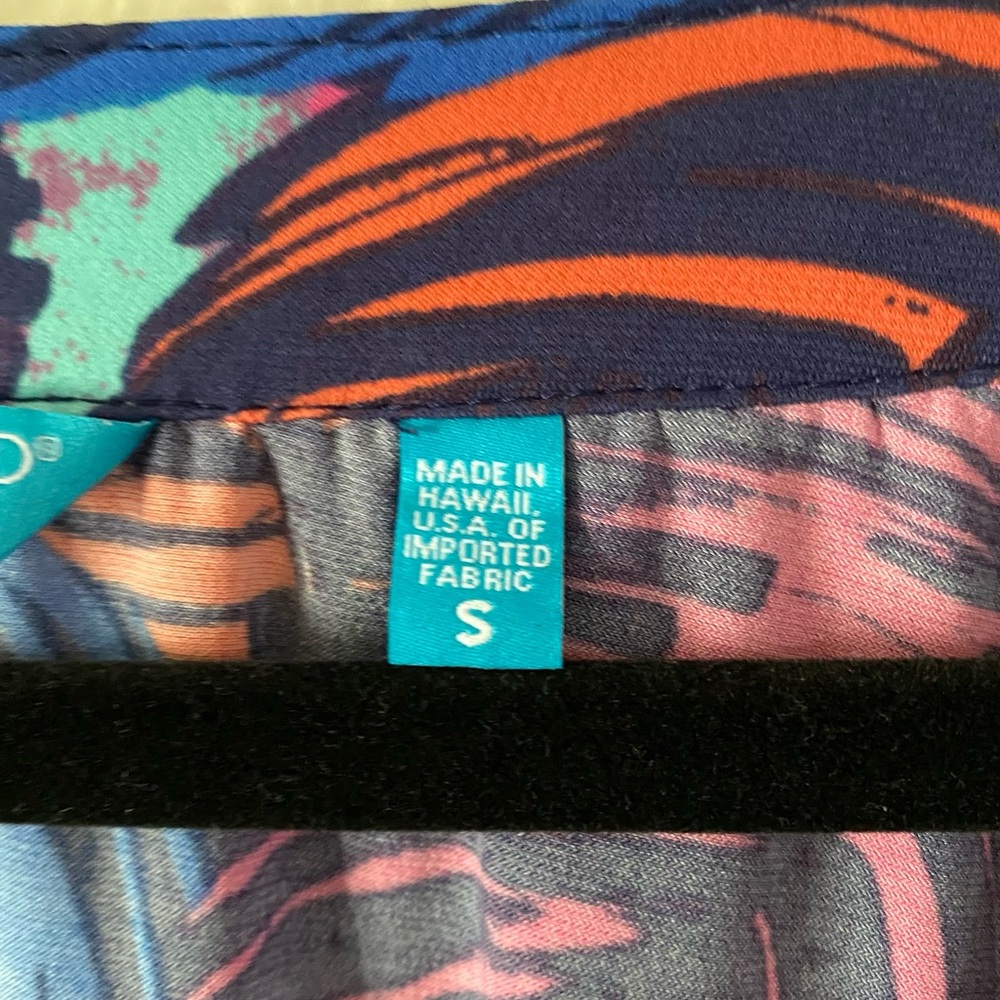 Tori Richard Tropical Print Mini Sundress Size S Blue Pink Stretch Summer Beach - Picture 7 of 9